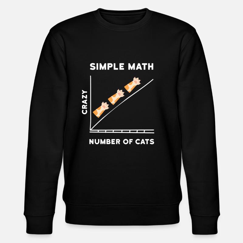 Simple Math Kitten Cats - Stanley/Stella CHANGER Unisex Organic Sweatshirt - black