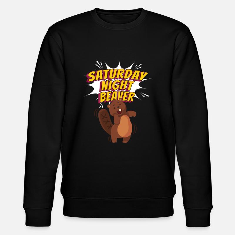 Saturday Night Beaver Beaver Dancing - Stanley/Stella CHANGER Unisex Organic Sweatshirt - black