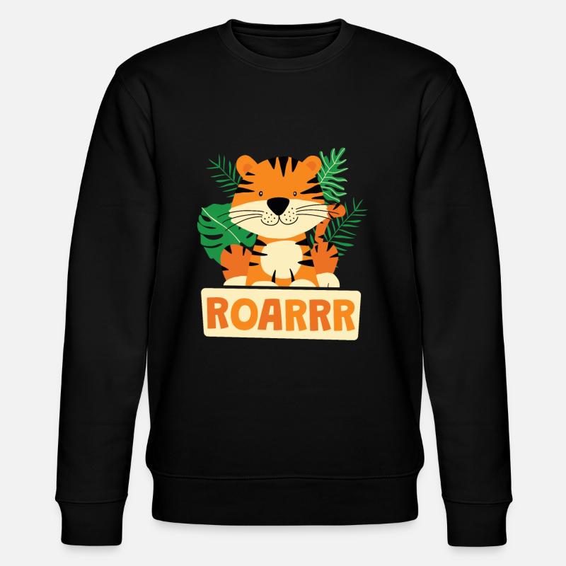 Roarrr Süßer Tiger Raubkatze Kinder - Stanley/Stella Unisex Bio-Sweatshirt CHANGER  - Schwarz