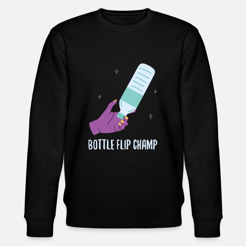 Bottle Flip Champ Flasche - Stanley/Stella CHANGER Unisex Organic Sweatshirt - black