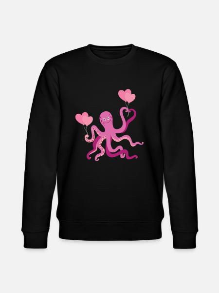 Octopus Heart Children Squid - Stanley/Stella CHANGER Unisex Organic Sweatshirt - black