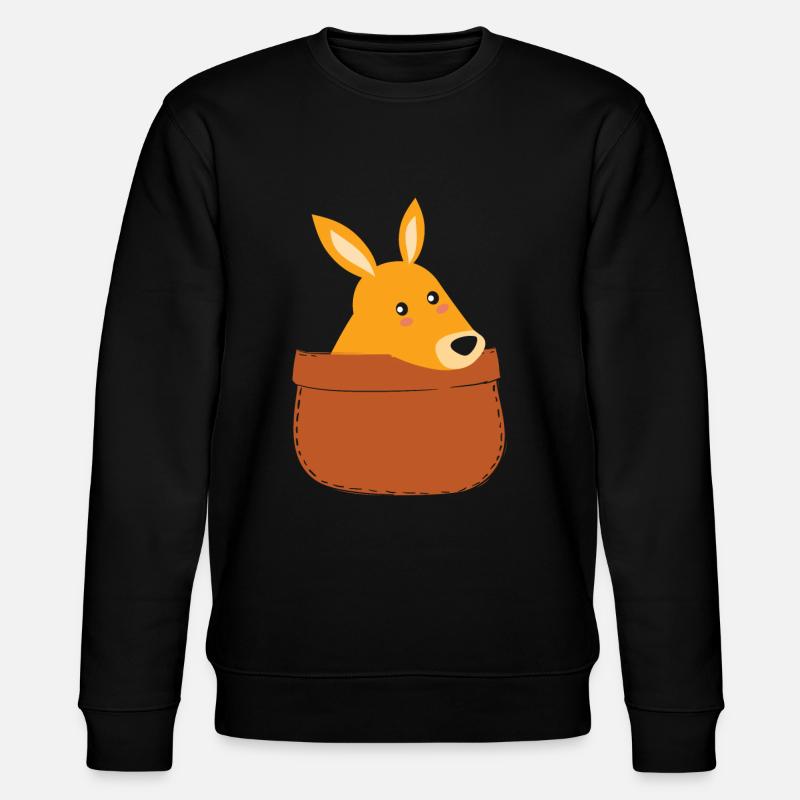 Cute Kangaroo Pouch Kangaroos - Stanley/Stella CHANGER Unisex Organic Sweatshirt - black