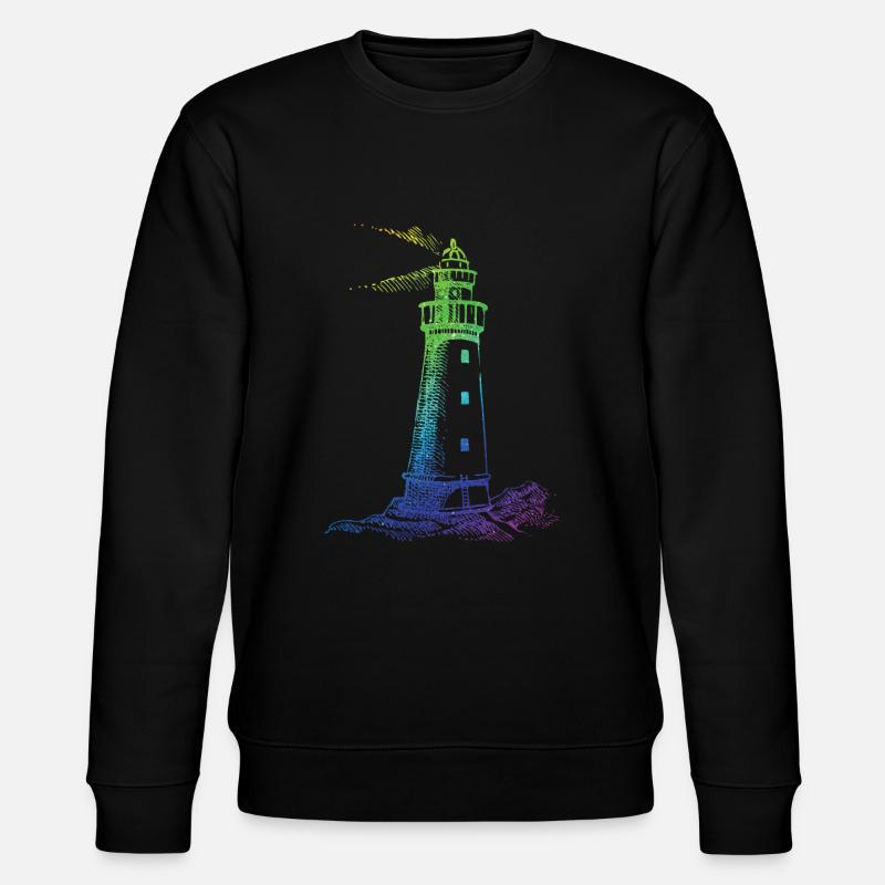 Rainbow Lighthouse - Stanley/Stella CHANGER Unisex Organic Sweatshirt - black