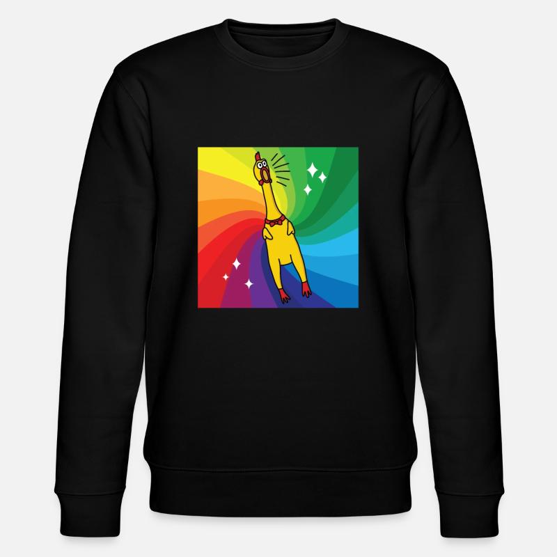 Rubber Chickens Regenbogen Gummihuhn - Stanley/Stella Unisex Bio-Sweatshirt CHANGER  - Schwarz