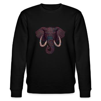 Elefantenkopf Kinder Elefant - Stanley/Stella Unisex Bio-Sweatshirt CHANGER  - Schwarz - Vorne - Nik (191cm) & Marisol (170cm)