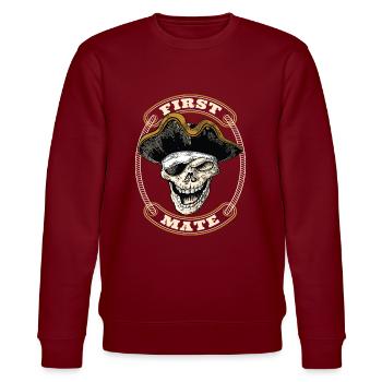 First Mate Piraten Pirat Seeräuber - Stanley/Stella Unisex Bio-Sweatshirt CHANGER  - Burgunderrot - Vorne - Nik (191cm) & Marisol (170cm)