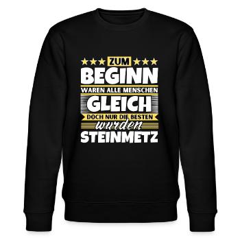Zum Beginn gleich die besten wurden Steinmetz - Stanley/Stella Unisex Bio-Sweatshirt CHANGER  - Schwarz - Vorne - Nik (191cm) & Marisol (170cm)