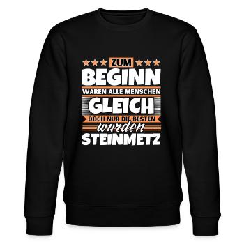 Zum Beginn gleich die besten wurden Steinmetz - Stanley/Stella Unisex Bio-Sweatshirt CHANGER  - Schwarz - Vorne - Nik (191cm) & Marisol (170cm)