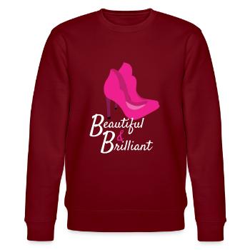 Beautiful & Brilliant High Heels Mode - Stanley/Stella Unisex Bio-Sweatshirt CHANGER  - Burgunderrot - Vorne - Nik (191cm) & Marisol (170cm)