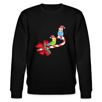 Süß Wellensittich Weihnachten Vogel - Stanley/Stella Unisex Bio-Sweatshirt CHANGER  - Schwarz - Vorne - Nik (191cm) & Marisol (170cm)