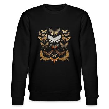 Papillons de nuit, espèces, papillons de nuit, papillons de nuit - Sweat bio CHANGER Stanley/Stella Unisexe - noir - Devant - Nik (191cm) & Marisol (170cm)