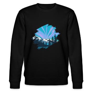 Nordlichter Polarlicht Aurora Borealis - Stanley/Stella Unisex Bio-Sweatshirt CHANGER  - Schwarz - Vorne - Nik (191cm) & Marisol (170cm)