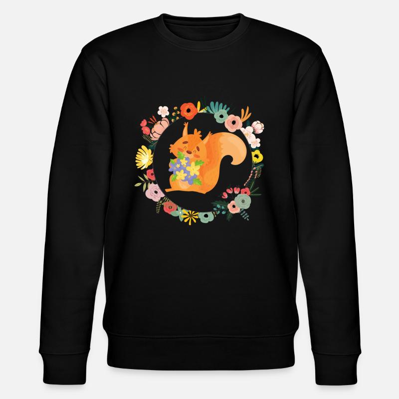 Eichhörnchen - Stanley/Stella Unisex Bio-Sweatshirt CHANGER  - Schwarz