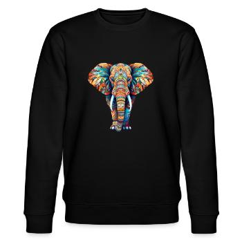 Elephant colorful - Stanley/Stella CHANGER Unisex Organic Sweatshirt - black - Front - Nik (191cm) & Marisol (170cm)