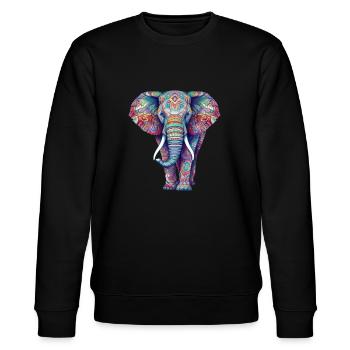 Elephant colorful - Stanley/Stella CHANGER Unisex Organic Sweatshirt - black - Front - Nik (191cm) & Marisol (170cm)