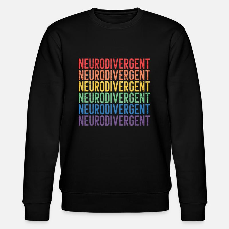 Neurodivergent Neurodiversität Regenbogen ADHS ASD - Stanley/Stella Unisex Bio-Sweatshirt CHANGER - Schwarz