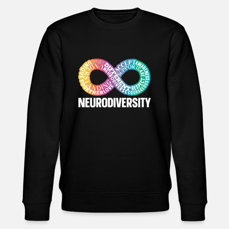 Neurodiversity Neurodivergent Rainbow Infinity - Stanley/Stella CHANGER Unisex Organic Sweatshirt - black
