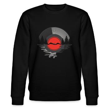Vinyl Record Album Classic Music Player Lover - Stanley/Stella Unisex Bio-Sweatshirt CHANGER  - Schwarz - Vorne - Nik (191cm) & Marisol (170cm)