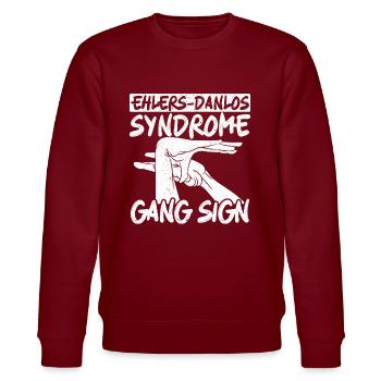 Ehlers-Danlos-Syndrom Bandenzeichen EDS HSD - Stanley/Stella Unisex Bio-Sweatshirt CHANGER  - Burgunderrot - Vorne - Nik (191cm) & Marisol (170cm)