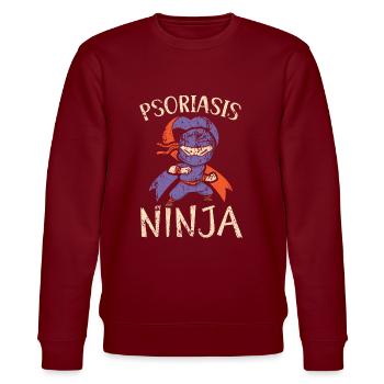 Psoriasis Ninja Hautkrankheit Psoriasis Bewusstsein - Stanley/Stella Unisex Bio-Sweatshirt CHANGER  - Burgunderrot - Vorne - Nik (191cm) & Marisol (170cm)