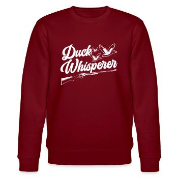 Entenflüsterer Wasservögel Jagd Tierjäger - Stanley/Stella Unisex Bio-Sweatshirt CHANGER  - Burgunderrot - Vorne - Nik (191cm) & Marisol (170cm)