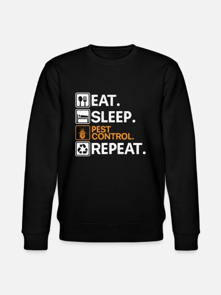Essen Schlaf Schädlingsbekämpfung Kammerjäger Schädlingsbekämpfung - Stanley/Stella Unisex Bio-Sweatshirt CHANGER - Schwarz