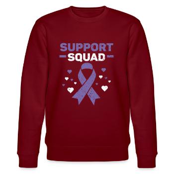 Support Squad Autoimmunkrankheit Lupus Bewusstsein - Stanley/Stella Unisex Bio-Sweatshirt CHANGER  - Burgunderrot - Vorne - Nik (191cm) & Marisol (170cm)