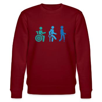 Amputation Fauteuil roulant Handicapé Amputé Amputé - Sweat bio CHANGER Stanley/Stella Unisexe - bordeaux - Devant - Nik (191cm) & Marisol (170cm)