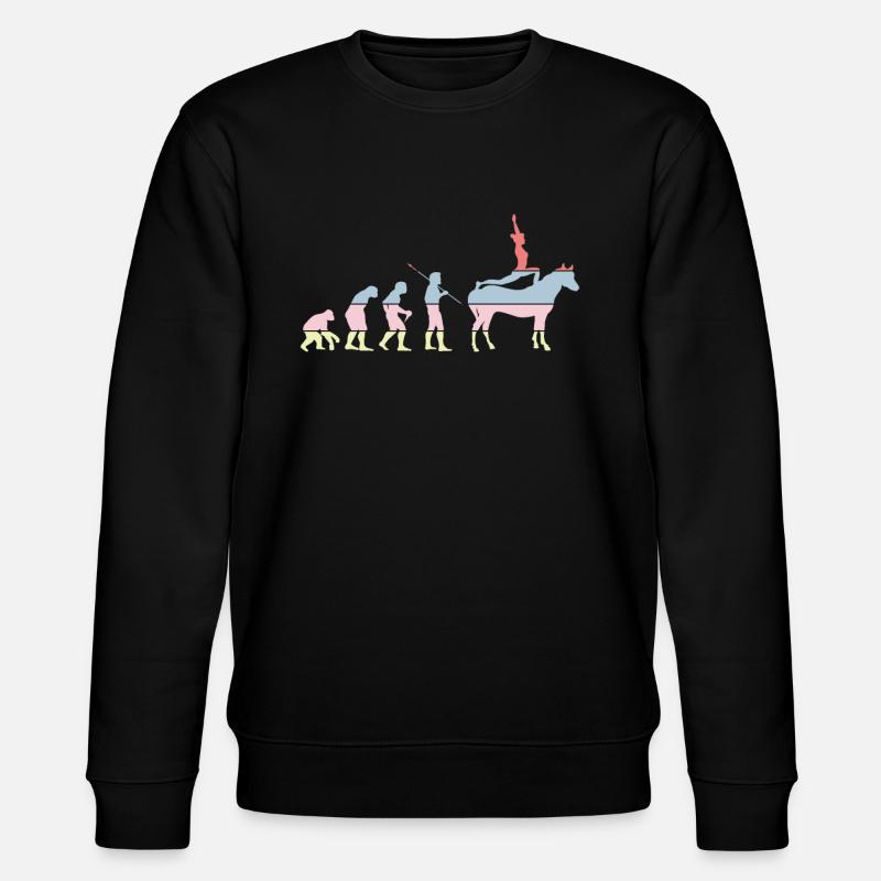 Pferdevoltigieren Evolution Reiten Reiten - Stanley/Stella Unisex Bio-Sweatshirt CHANGER  - Schwarz