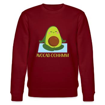 Avocado Yoga Fitness Spiritual Exercise Vegan - Stanley/Stella CHANGER Unisex Organic Sweatshirt - burgundy - Front - Nik (191cm) & Marisol (170cm)