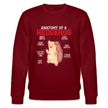 Anatomie eines Igelliebhabers Hedgie Wildlife Tier - Stanley/Stella Unisex Bio-Sweatshirt CHANGER  - Burgunderrot - Vorne - Nik (191cm) & Marisol (170cm)