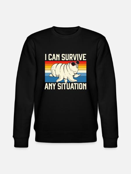Jeg kan overleve enhver situation Vandbjørn bjørneklo - Stanley/Stella økologisk unisex-sweatshirt CHANGER  - sort