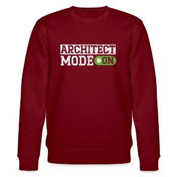 Architekt Modus auf Architektur Haus Zeichner - Stanley/Stella Unisex Bio-Sweatshirt CHANGER  - Burgunderrot - Vorne - Nik (191cm) & Marisol (170cm)