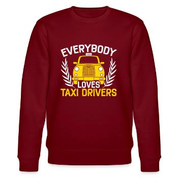 Everybody Loves Taxi Drivers Taxicab Cab Driver - Stanley/Stella CHANGER Unisex Organic Sweatshirt - burgundy - Front - Nik (191cm) & Marisol (170cm)
