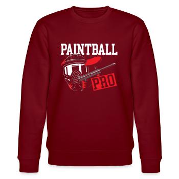 Paintball Paint Gun Paintball Spieler Paintballer - Stanley/Stella Unisex Bio-Sweatshirt CHANGER  - Burgunderrot - Vorne - Nik (191cm) & Marisol (170cm)