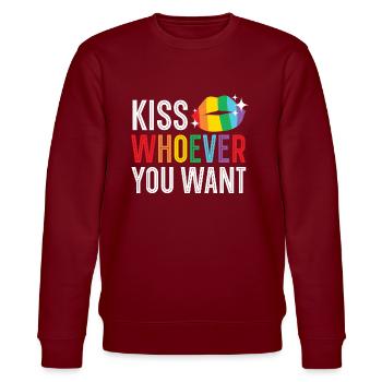 Gay Rights Rainbow Pride LGBTQ Gay Pride Parade - Stanley/Stella Unisex Bio-Sweatshirt CHANGER  - Burgunderrot - Vorne - Nik (191cm) & Marisol (170cm)
