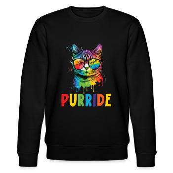 Purride Gay Rights Pride Month LGBTQ-Katzenflüsterer - Stanley/Stella Unisex Bio-Sweatshirt CHANGER  - Schwarz - Vorne - Nik (191cm) & Marisol (170cm)
