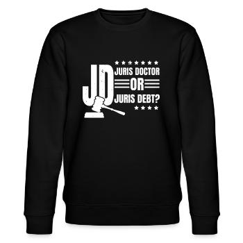 Juris Doctor Jurisprudenz Recht Rechtsanwalt Rechtsanwalt - Stanley/Stella Unisex Bio-Sweatshirt CHANGER  - Schwarz - Vorne - Nik (191cm) & Marisol (170cm)