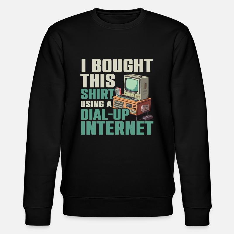 DFÜ-Internetverbindung 90er Computerwitze - Stanley/Stella Unisex Bio-Sweatshirt CHANGER  - Schwarz