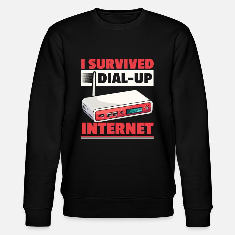DFÜ-Internetverbindung 90er Computerwitze - Stanley/Stella Unisex Bio-Sweatshirt CHANGER - Schwarz