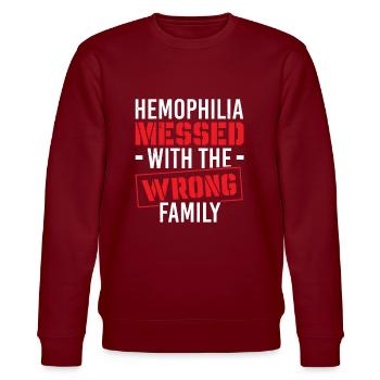 Hemophilie Warrior Disorder Sensibilisation à l’hémophilie - Sweat bio CHANGER Stanley/Stella Unisexe - bordeaux - Devant - Nik (191cm) & Marisol (170cm)
