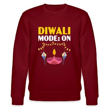 Frohes Diwali Diwali Fest Indischer Hinduismus - Stanley/Stella Unisex Bio-Sweatshirt CHANGER  - Burgunderrot - Vorne - Nik (191cm) & Marisol (170cm)