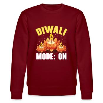 Frohes Diwali Diwali Fest Indischer Hinduismus - Stanley/Stella Unisex Bio-Sweatshirt CHANGER  - Burgunderrot - Vorne - Nik (191cm) & Marisol (170cm)
