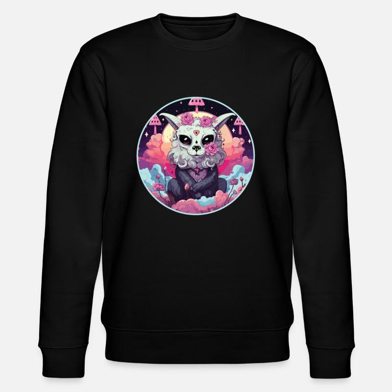 Pastel Goth Lover Emo Soft Grunge Llama Aesthetic - Stanley/Stella CHANGER Unisex Organic Sweatshirt - black