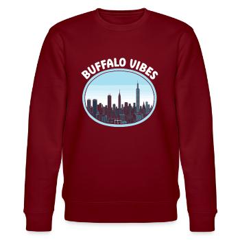 Buffalo City, New York, USA, Amerika, Vereinigte Staaten - Stanley/Stella Unisex Bio-Sweatshirt CHANGER  - Burgunderrot - Vorne - Nik (191cm) & Marisol (170cm)