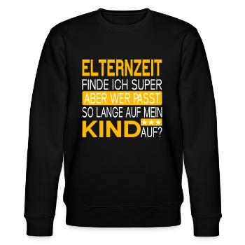 Elternzeit - wer passt auf mein Kind auf? - Stanley/Stella Unisex Bio-Sweatshirt CHANGER  - Schwarz - Vorne - Nik (191cm) & Marisol (170cm)