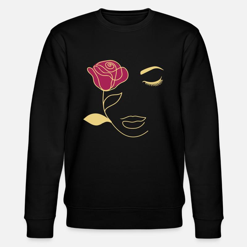 Beauty Rose Gesicht - Stanley/Stella Unisex Bio-Sweatshirt CHANGER - Schwarz