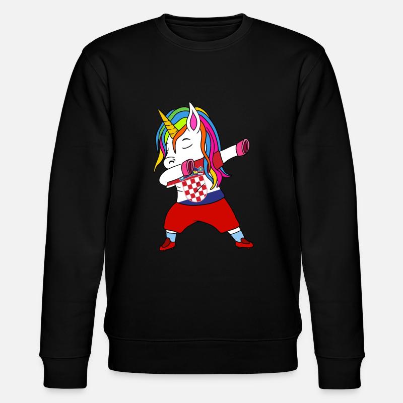 Kroatien-fußball-tupfendes Geschenk - Stanley/Stella Unisex Bio-Sweatshirt CHANGER  - Schwarz