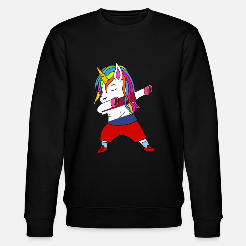 Niederländisches Fußball-dabbing-geschenk - Stanley/Stella Unisex Bio-Sweatshirt CHANGER  - Schwarz
