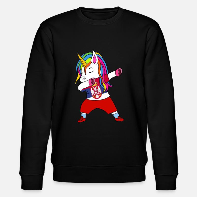 Serbien fußball tupfendes Geschenk - Stanley/Stella Unisex Bio-Sweatshirt CHANGER  - Schwarz
